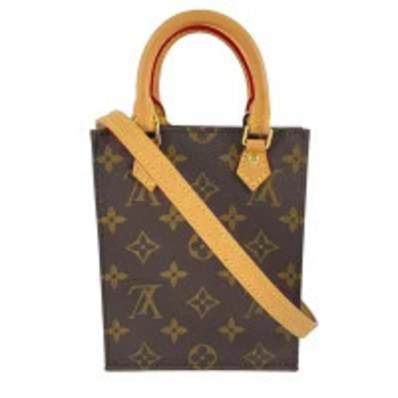 Louis Vuitton Sac Plat Shoulder Bag Leather Monogram Pochette Handbag main image 0